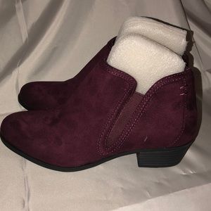 Maurice’s Wine Suede Booties
